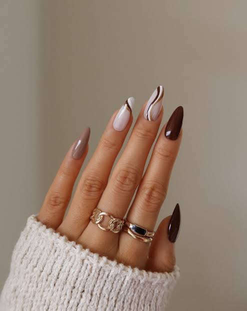 Long Stiletto Abstract Swirls Long Stiletto Abstract Swirls — Everyday Winter Nails