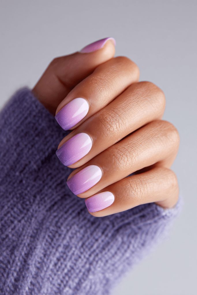 Pink Purple Shimmer Ombre Oval Nails Pink Purple Shimmer Ombre Oval Nails — Winter Squoval Nails