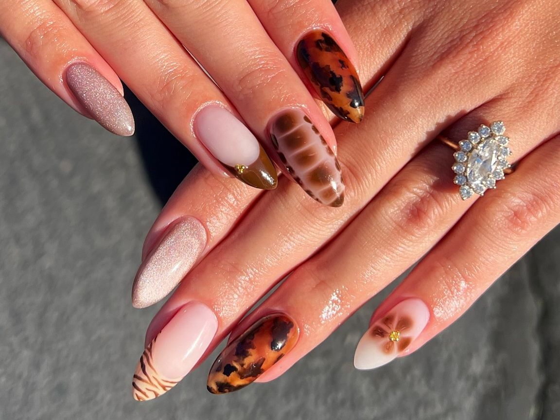 Long Stiletto Fall Mix: Tortoiseshell & Ombre Long Stiletto Fall Mix: Tortoiseshell & Ombre — Fall to Winter Nails