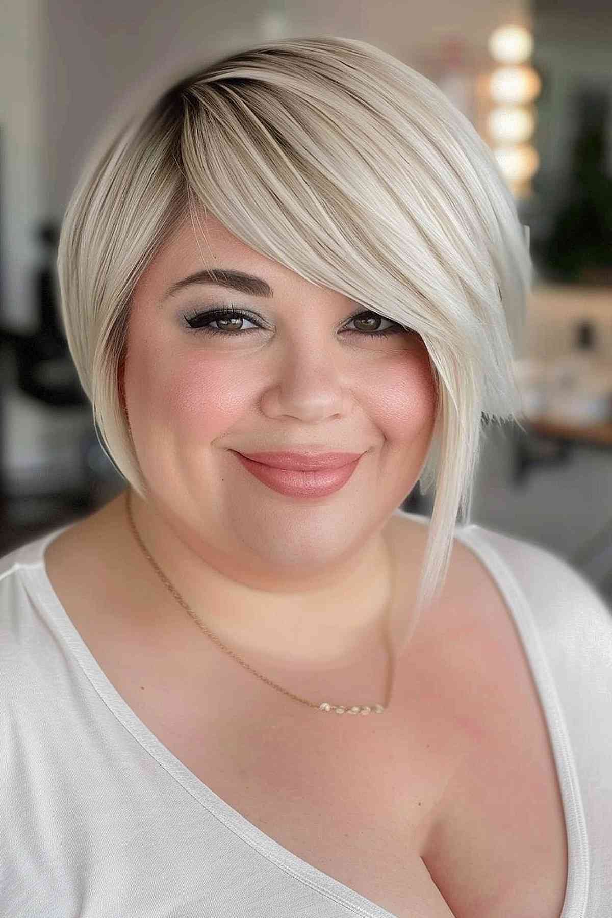Chin-Length Visual Idea Chin-Length Visual Idea — Winter Hairstyles for Plus Size Women