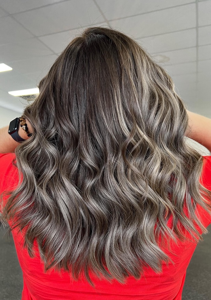 Layers Dark Brown With Ash Blonde Highlights — Ash Brown Hair