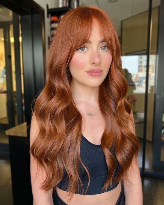 Vibrant Copper Red Solid Color Visual Idea Vibrant Copper Red Solid Color Visual Idea — Winter Hair Colors