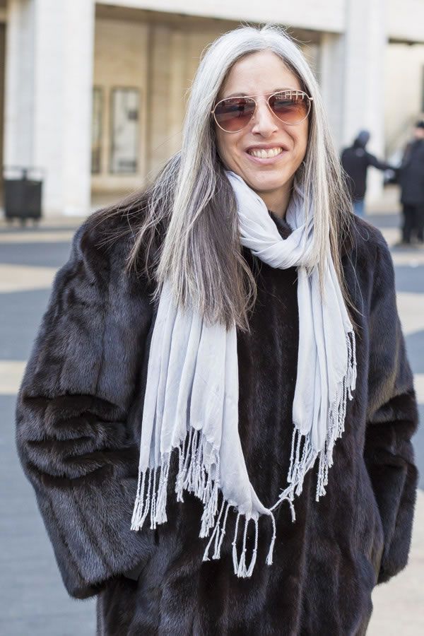 Long Grey Hair Visual Idea — Winter Haircuts for Women Over 40