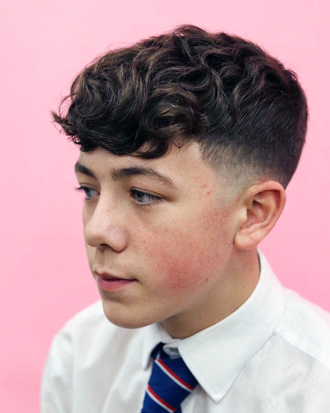 Textured Crop With Fade and Wavy Top Textured Crop With Fade and Wavy Top — Winter Haircuts for Boys