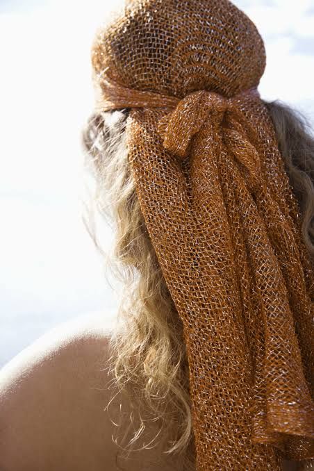 Dark Brown Ponytail with Patterned Scarf Dark Brown Ponytail with Patterned Scarf — Winter Hairstyles with Scarf