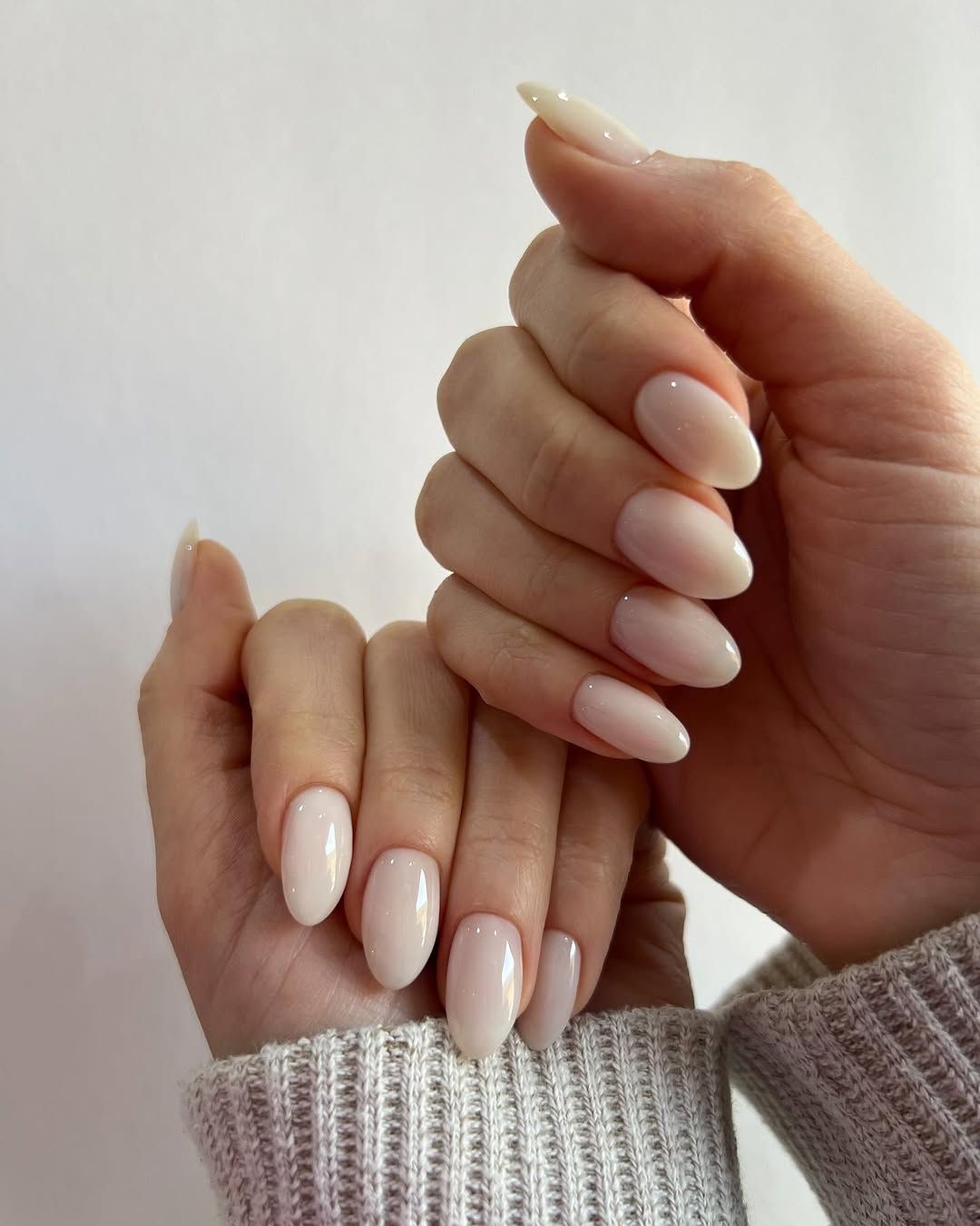 Sheer Milky White Medium Oval Sheer Milky White Medium Oval — Winter Nail Colors for Women Over 50