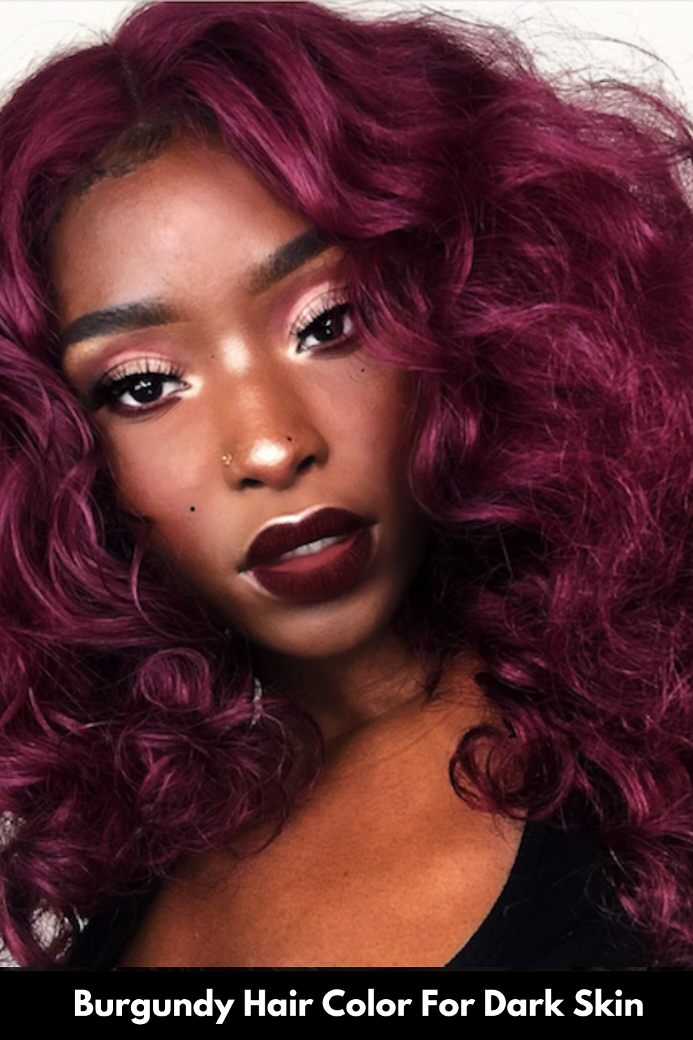 Shoulder Length Burgundy Curls — Winter Hair Colors for Women Over 40