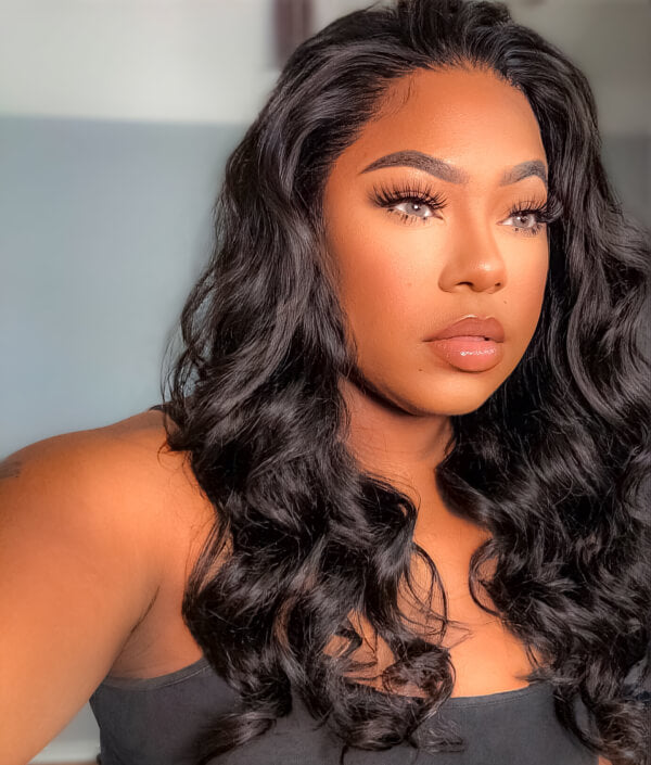 Voluminous Jet Black Shoulder Waves Voluminous Jet Black Shoulder Waves — Jet Black Hair