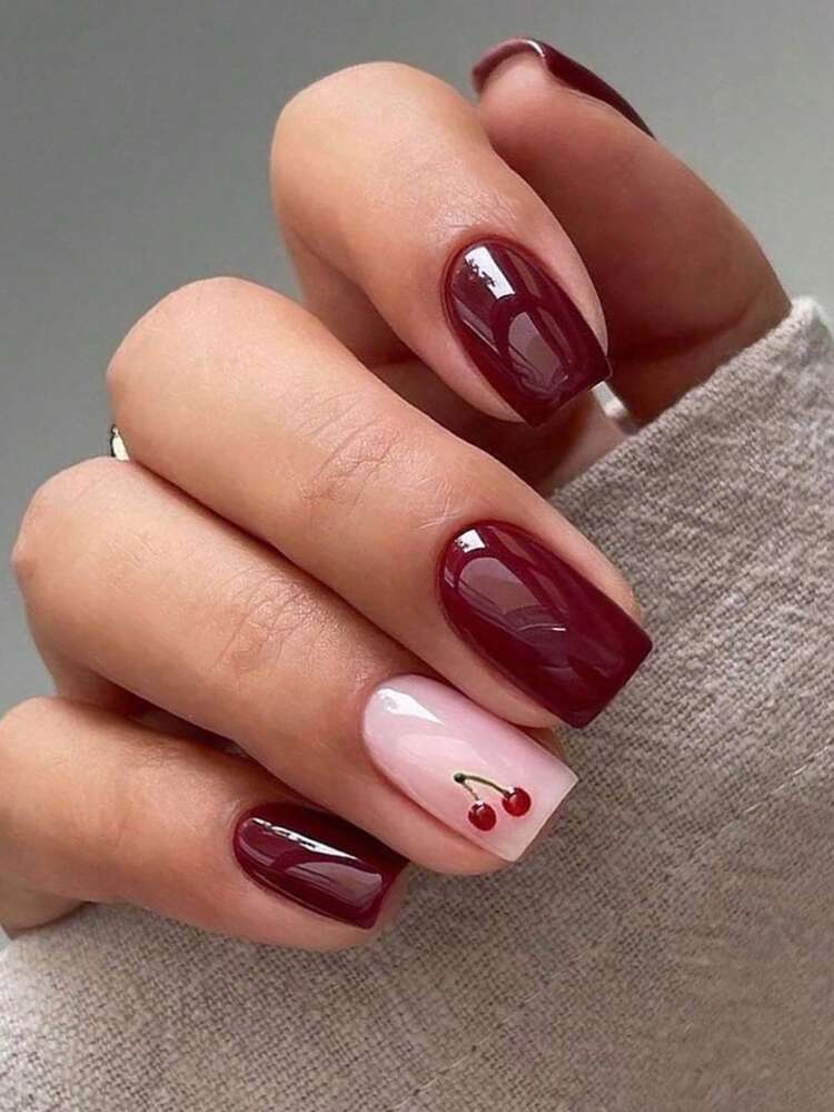 High Gloss Deep Cherry Red Coffin Nails High Gloss Deep Cherry Red Coffin Nails — Cherry Red Nails