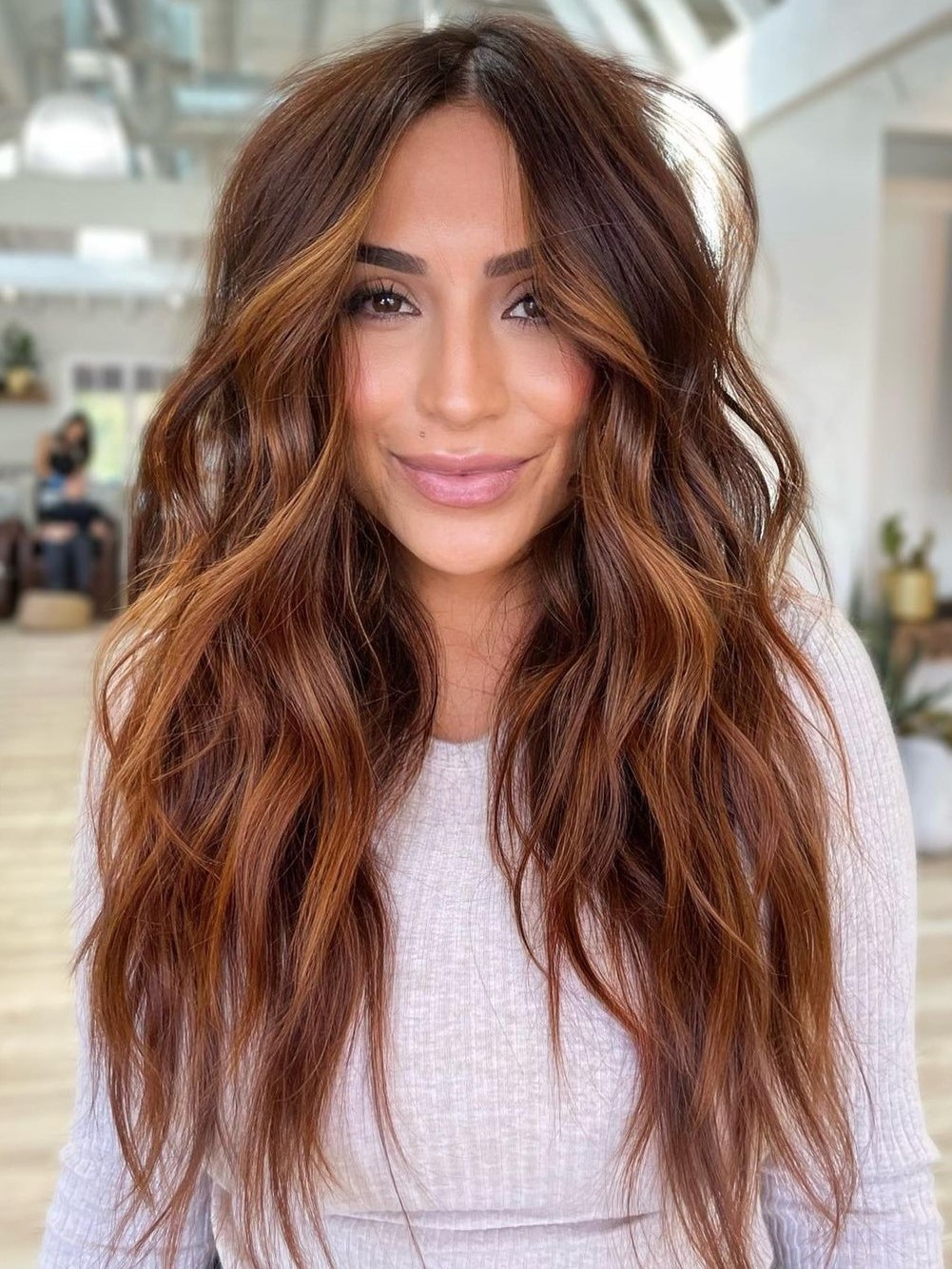 Rich Brown With Copper And Auburn Highlights — Winter Brown Hair Colors