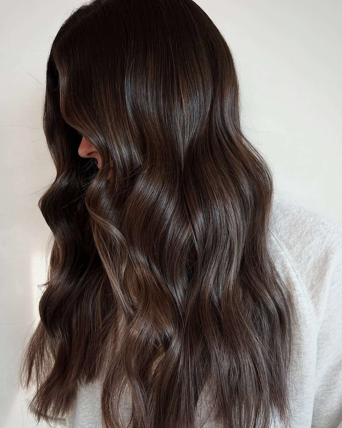Dark Brown With Lighter Brown Highlights — Thick Dark Chocolate Brown Hair