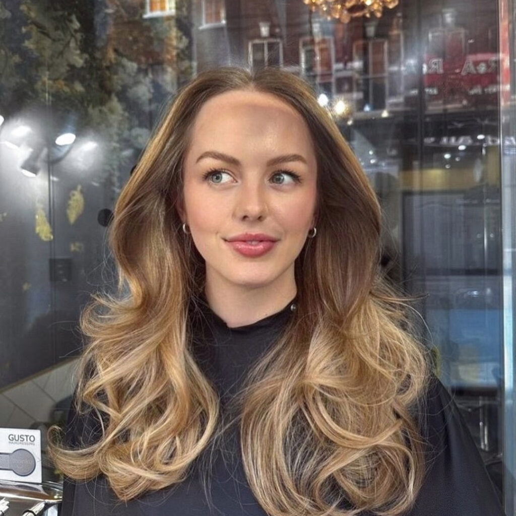 Collarbone Lob With Honey Blonde — Reverse Balayage