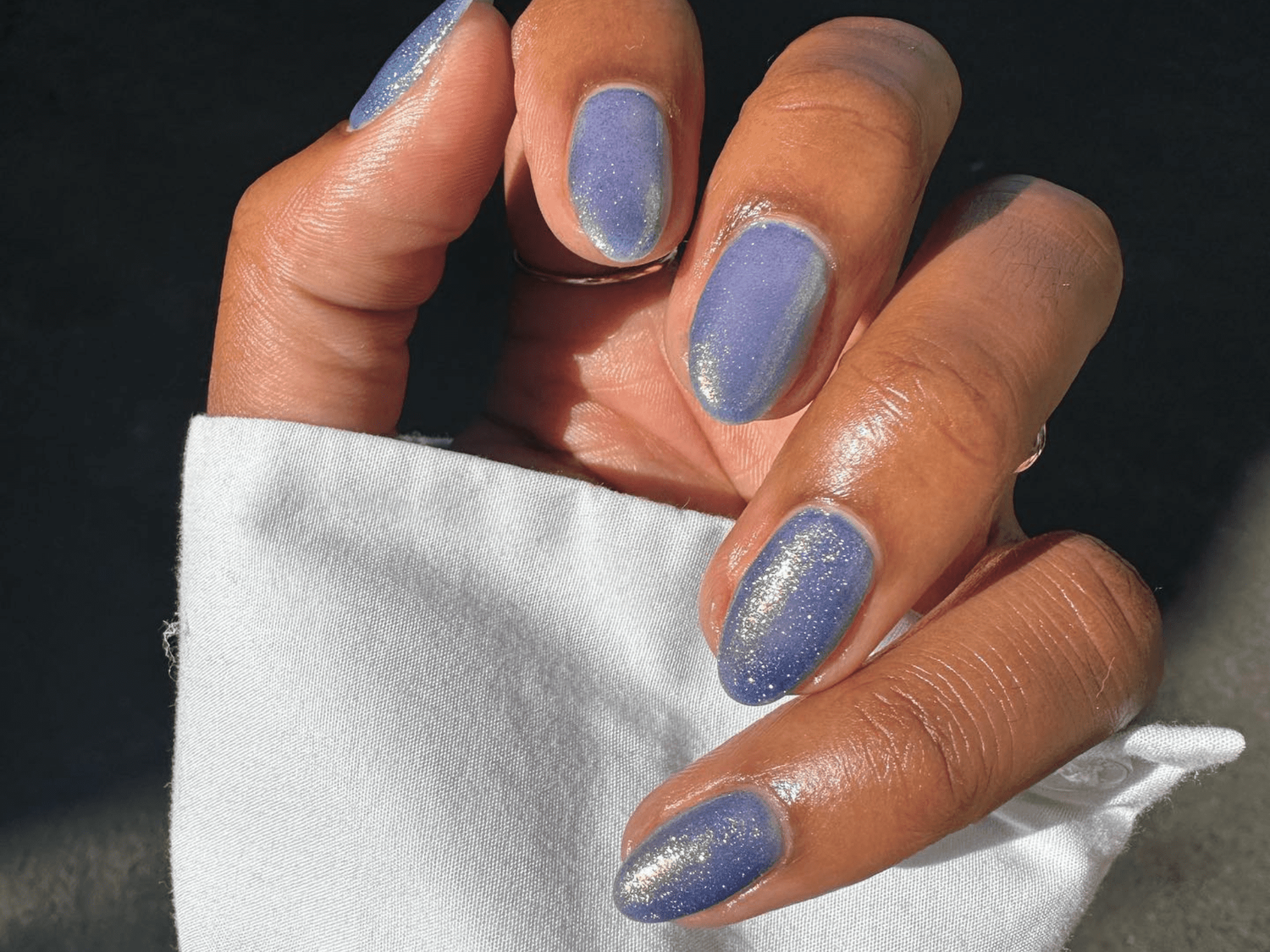 Subtle Shimmer Periwinkle Blue Nails Subtle Shimmer Periwinkle Blue Nails — Pastel Winter Nails