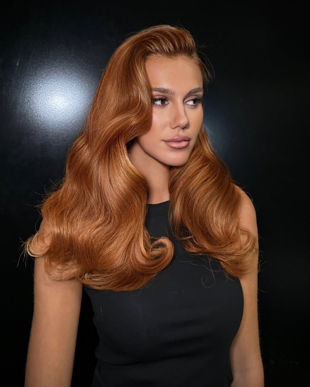 Collarbone Visual Idea — Winter Copper Hair Color
