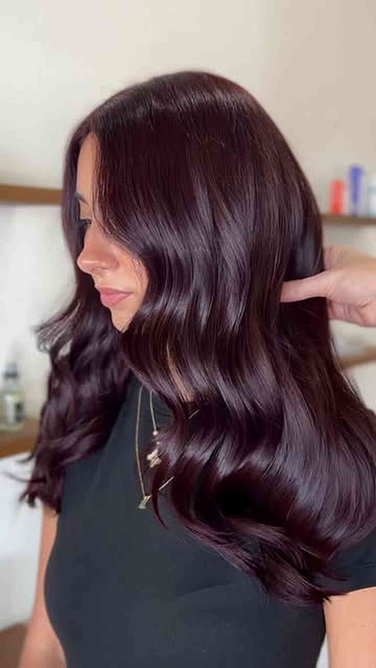 Collarbone Deep Plum With Violet Undertones — Plum Hair Color