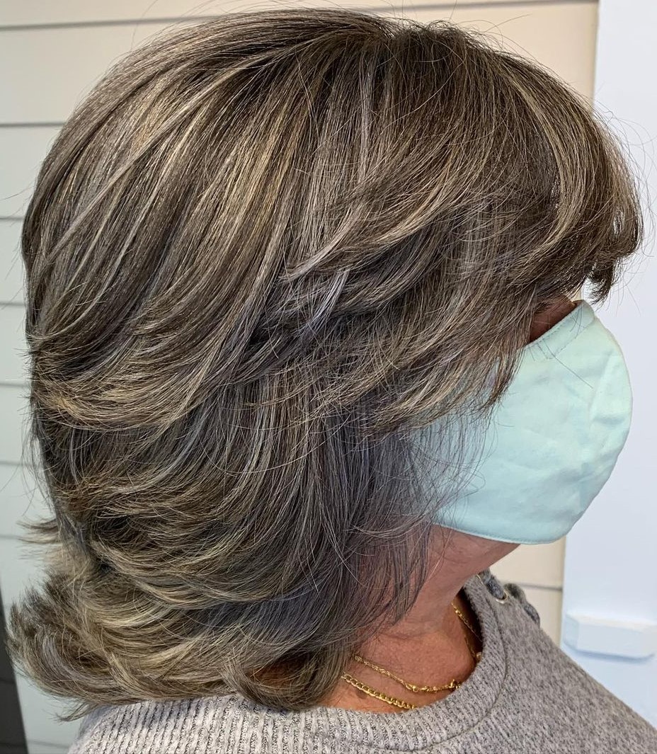 Ash Brown Layered Bob — Winter Hair Colors for Plus Size Women