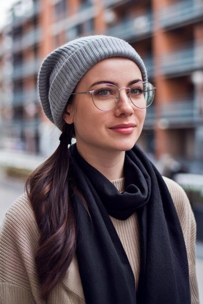 Cozy Dark Brown Wavy Low Ponytail — Winter Ponytail Hairstyles