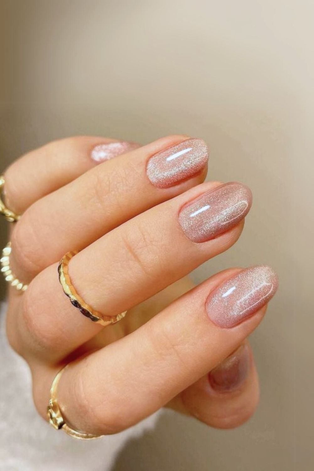 Pale Pink Subtle Shimmer Nails — Velvet Nails
