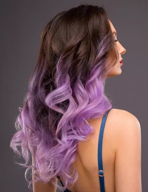 Dark Brown to Vibrant Purple Ombre — Winter Ombre Hair