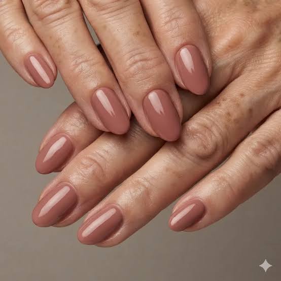 Warm Dusty Rose Medium Oval Warm Dusty Rose Medium Oval — Winter Nail Colors for Women Over 70