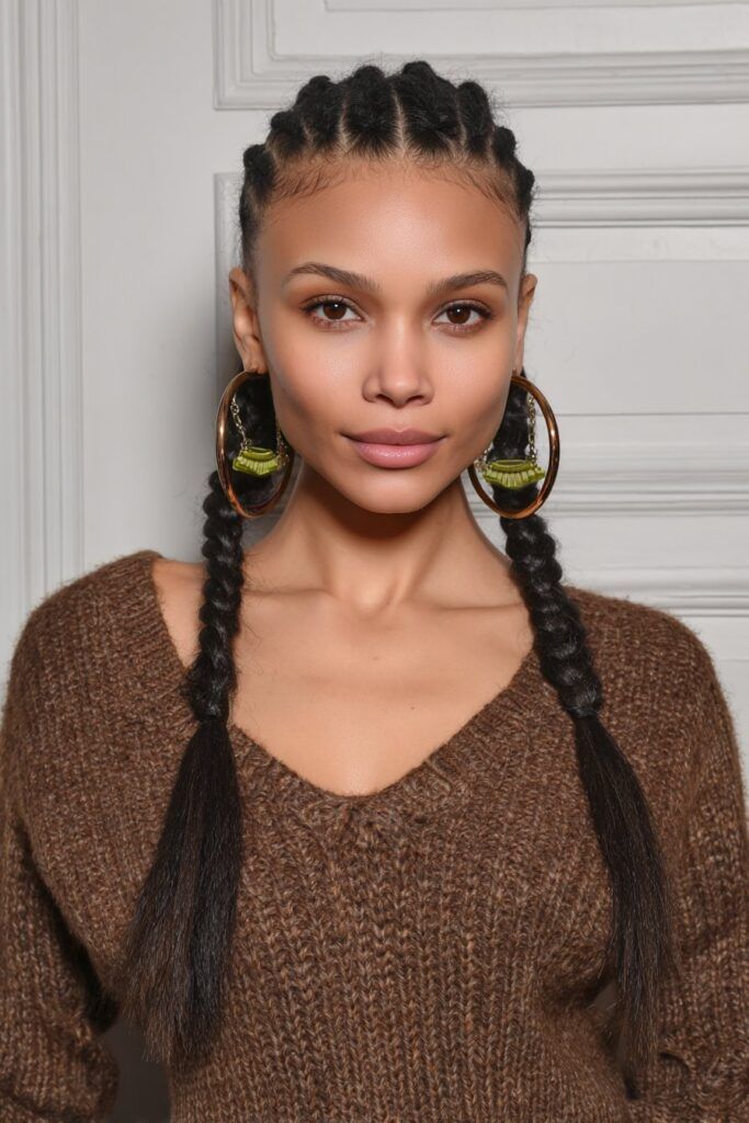 Neat Black French Braids Neat Black French Braids — Winter Braided Hairstyles