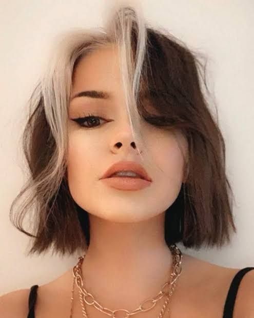 Side-Swept Bangs Visual Idea — Winter Hair Colors for Short Hair