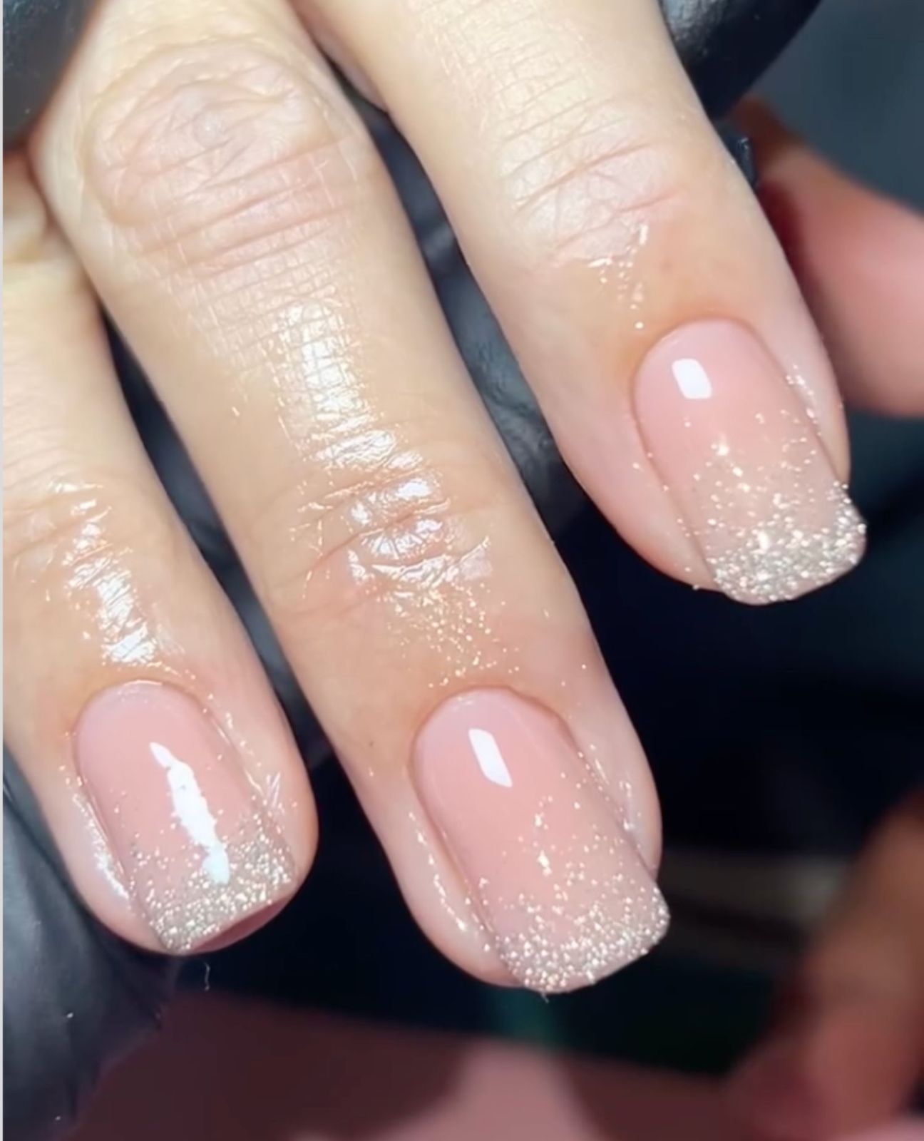 Glossy With Glitter Visual Idea Glossy With Glitter Visual Idea — Winter Ombre Nails