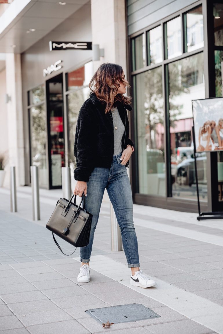 Casual Cool with a Cropped Teddy Jacket — February Outfits