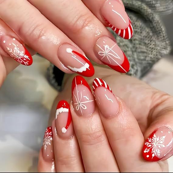 Winter Christmas Visual Idea Winter Christmas Visual Idea — Medium Length Winter Nails