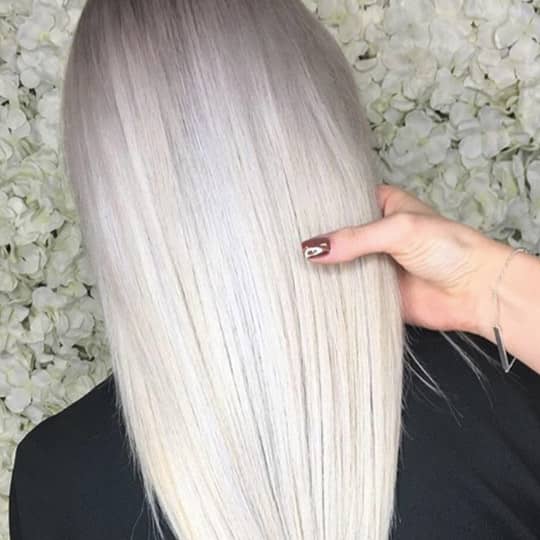 Luminous Icy Platinum Straight Hair — Icy Blonde Hair