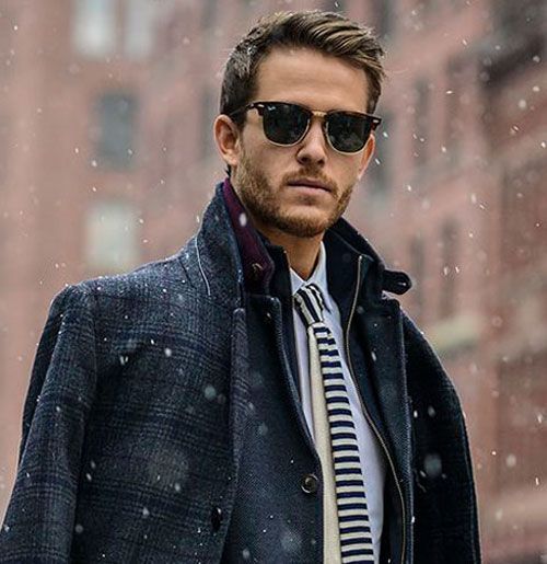 Collarbone Waves With Side Swept Bangs — Winter Haircuts for Men
