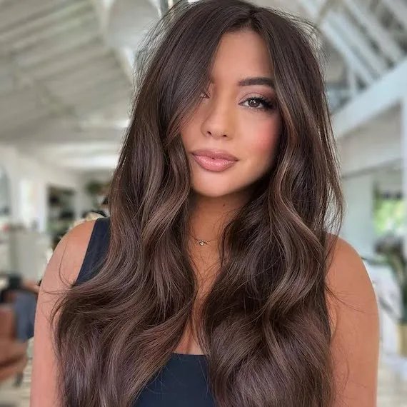 Shoulder Length Medium Brown Ash Blonde Balayage — Winter Hair Colors for Brunettes