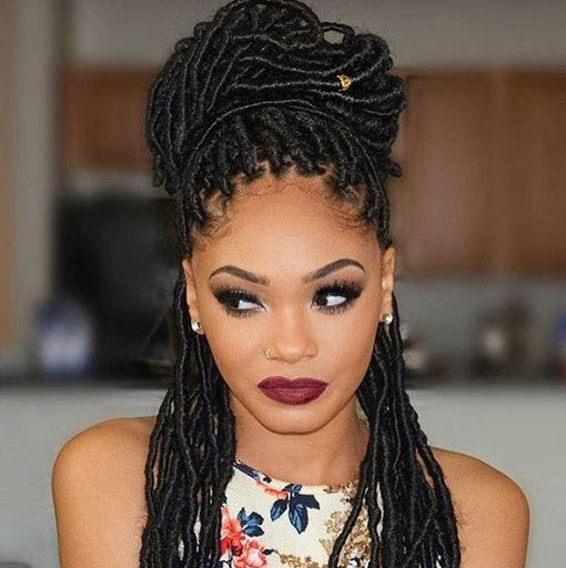 Faux Locs High Updo — Winter Protective Hairstyles