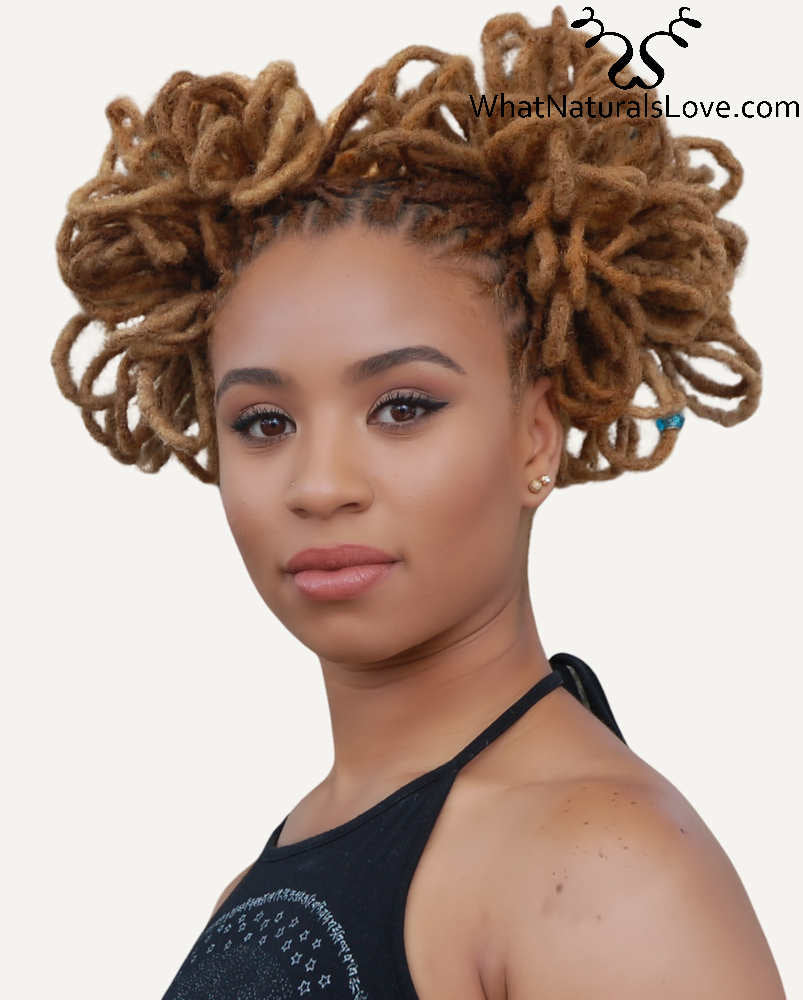 Double Loc Buns with Honey Blonde — Winter Loc Styles