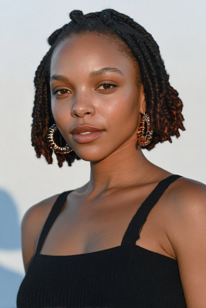 Braided Bob with Auburn Tips — Winter Braids for Black Women