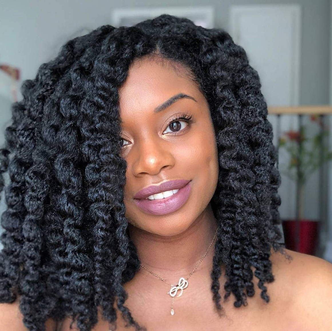 Shoulder Length Twist Out With Side Bangs Shoulder Length Twist Out With Side Bangs — Winter Natural Hairstyles