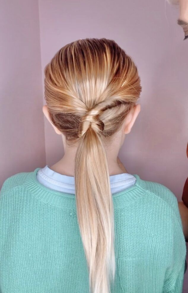 Twisted Ponytail Visual Idea — Winter Hairstyles for Kids