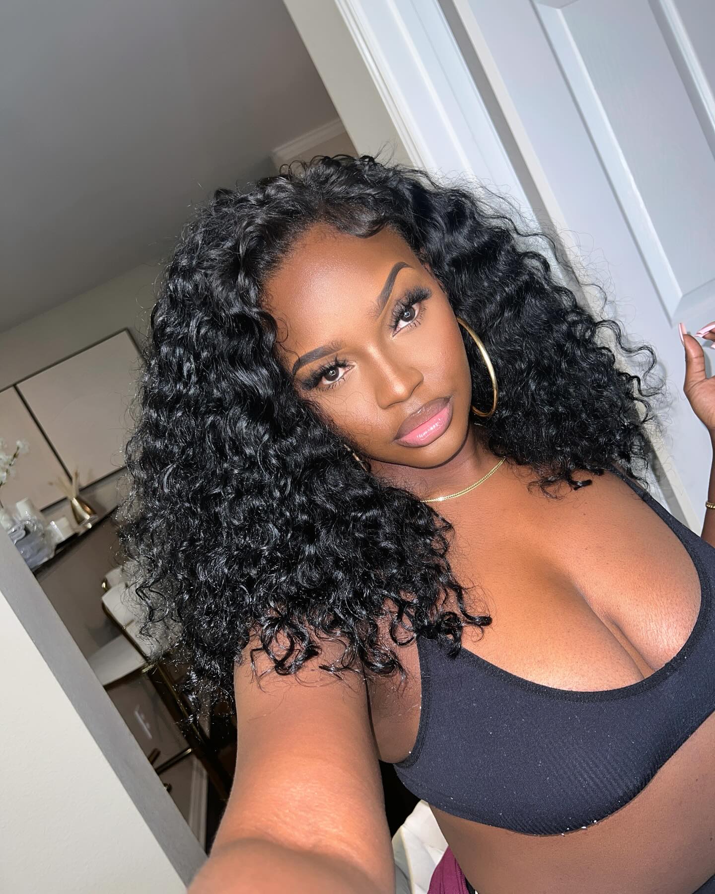 Voluminous Jet Black Mid-Back Curls Voluminous Jet Black Mid-Back Curls — Jet Black Hair
