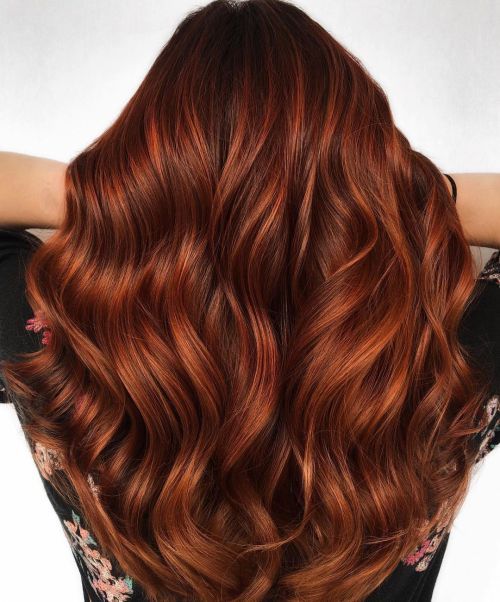 Rich Copper With Balayage Highlights Visual Idea Rich Copper With Balayage Highlights Visual Idea — Winter Hair Colors for Redheads