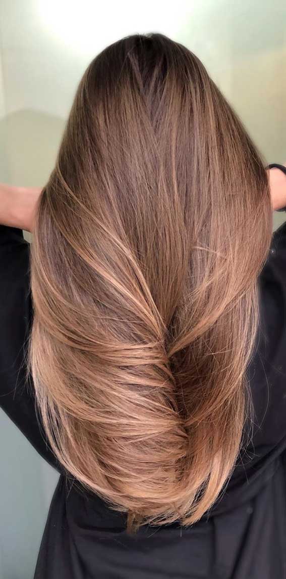 Mid-Back Dark Brown To Blonde Seamless Ombré — Blonde to Brunette Hair