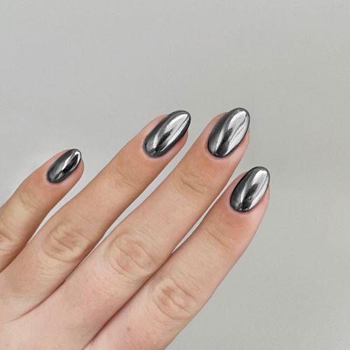 Solid Color Visual Idea Solid Color Visual Idea — Winter Chrome Nails