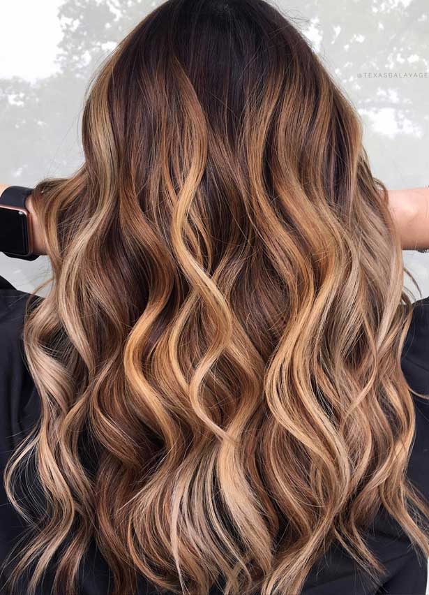 Honey Blonde Balayage on Dark Brown Hair Honey Blonde Balayage on Dark Brown Hair — Winter Balayage