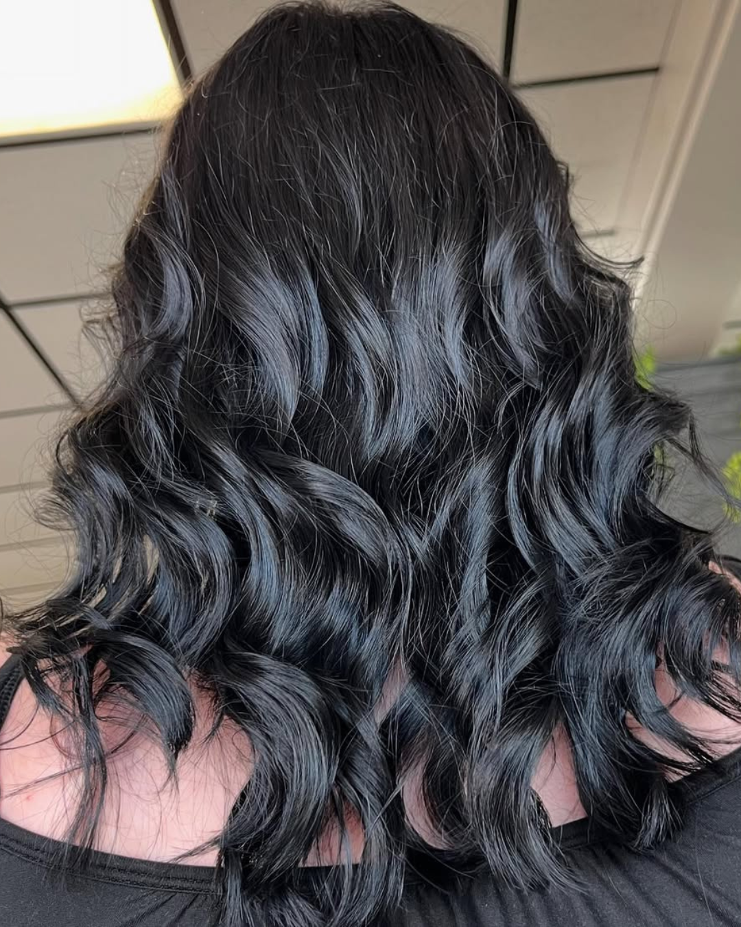No Bangs Jet Black Mid-Back Soft Waves No Bangs Jet Black Mid-Back Soft Waves — Jet Black Hair