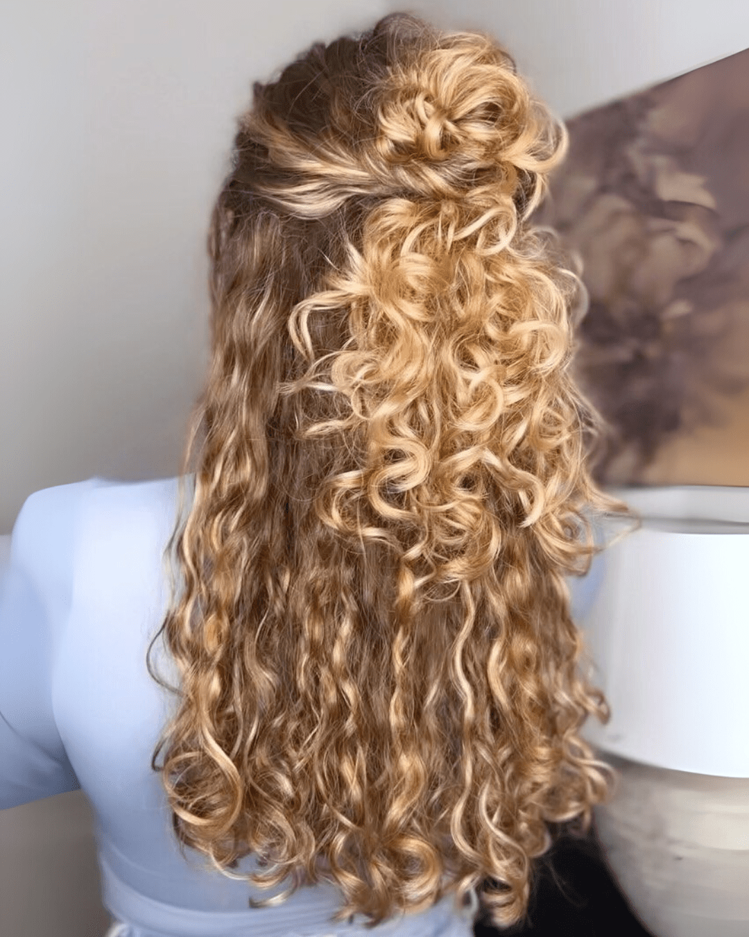 Half Updo With Voluminous Curls Half Updo With Voluminous Curls — Winter Hairstyles for Long Hair