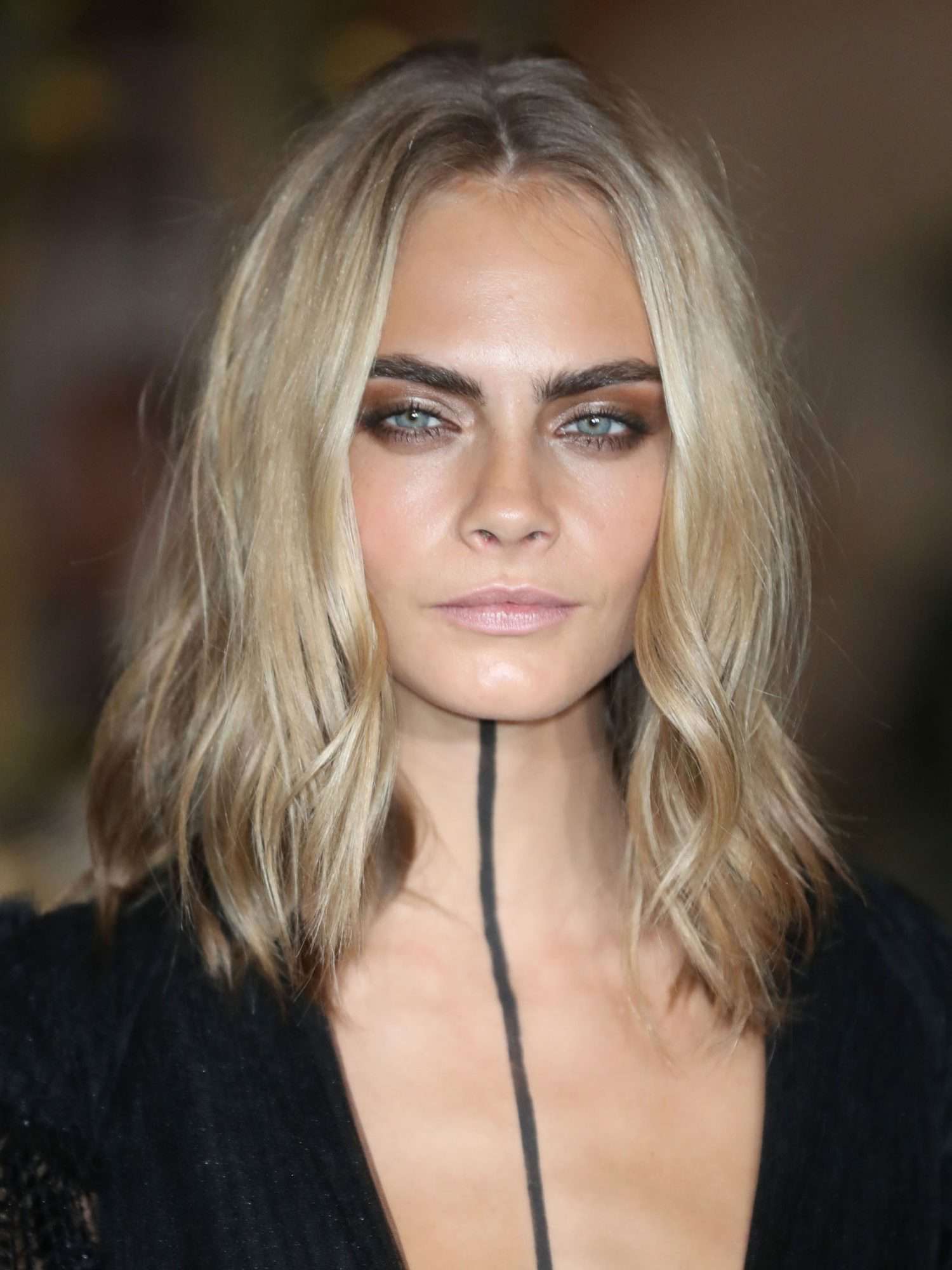 Platinum Lob With Darker Roots — Winter Hair Colors for Blondes