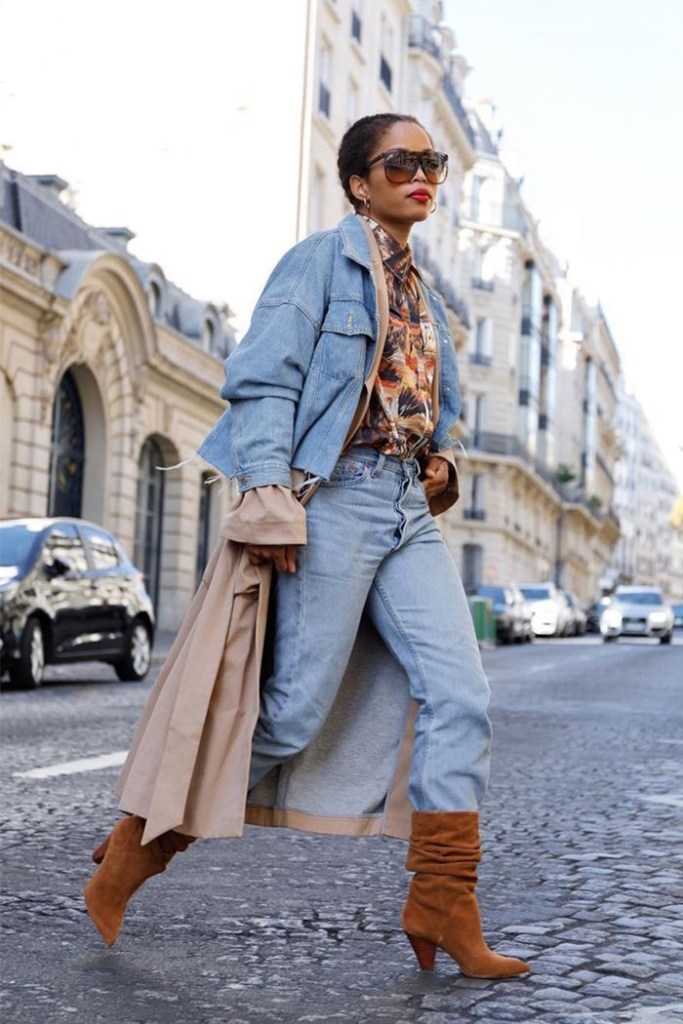 Layered Casual Look with Brown Suede Slouchy Boots Layered Casual Look with Brown Suede Slouchy Boots — Slouchy Boots Outfits