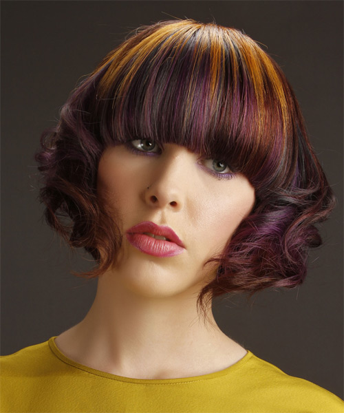 Dark Plum With Orange and Purple Streaks — Plum Hair Color