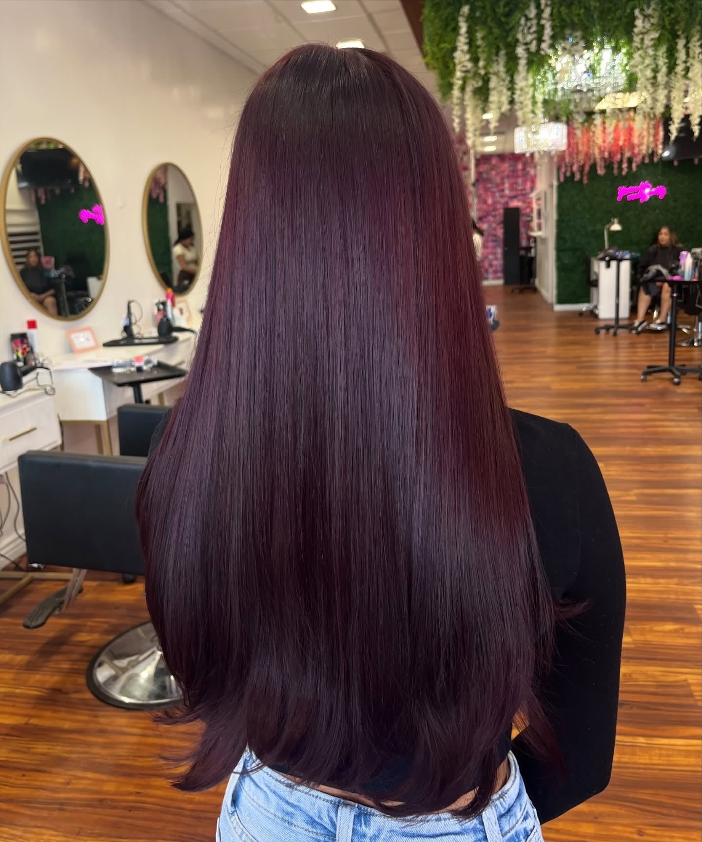 Sleek Straight Dark Burgundy Sleek Straight Dark Burgundy — Burgundy Hair Color