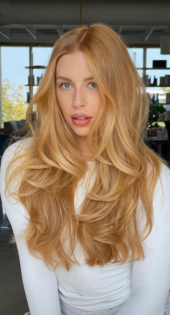 Light Golden Copper Visual Idea — Winter Hair Colors for Pale Skin
