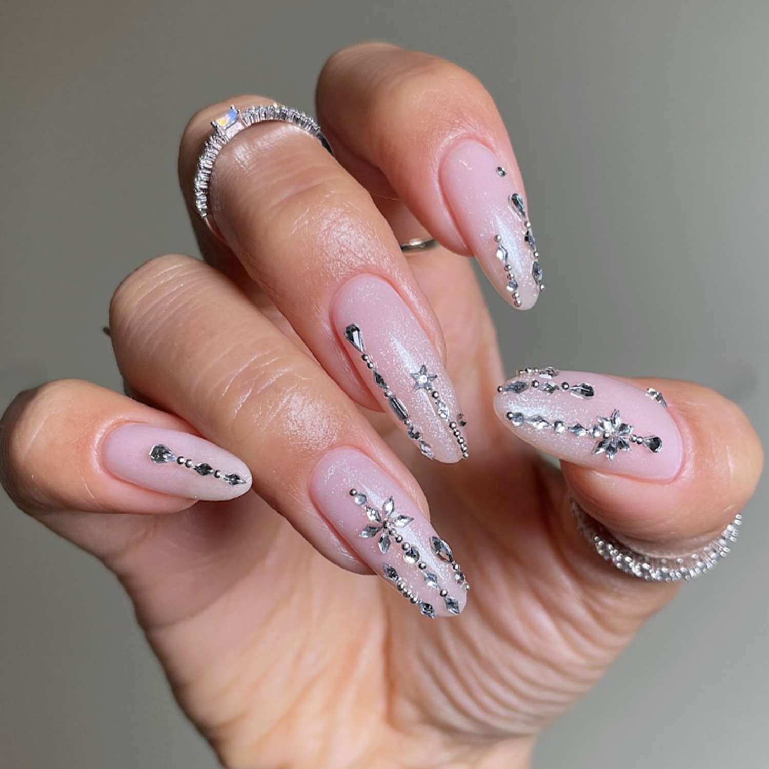 Rhinestone Embellished Stilettos Rhinestone Embellished Stilettos — Winter Glitter Nails